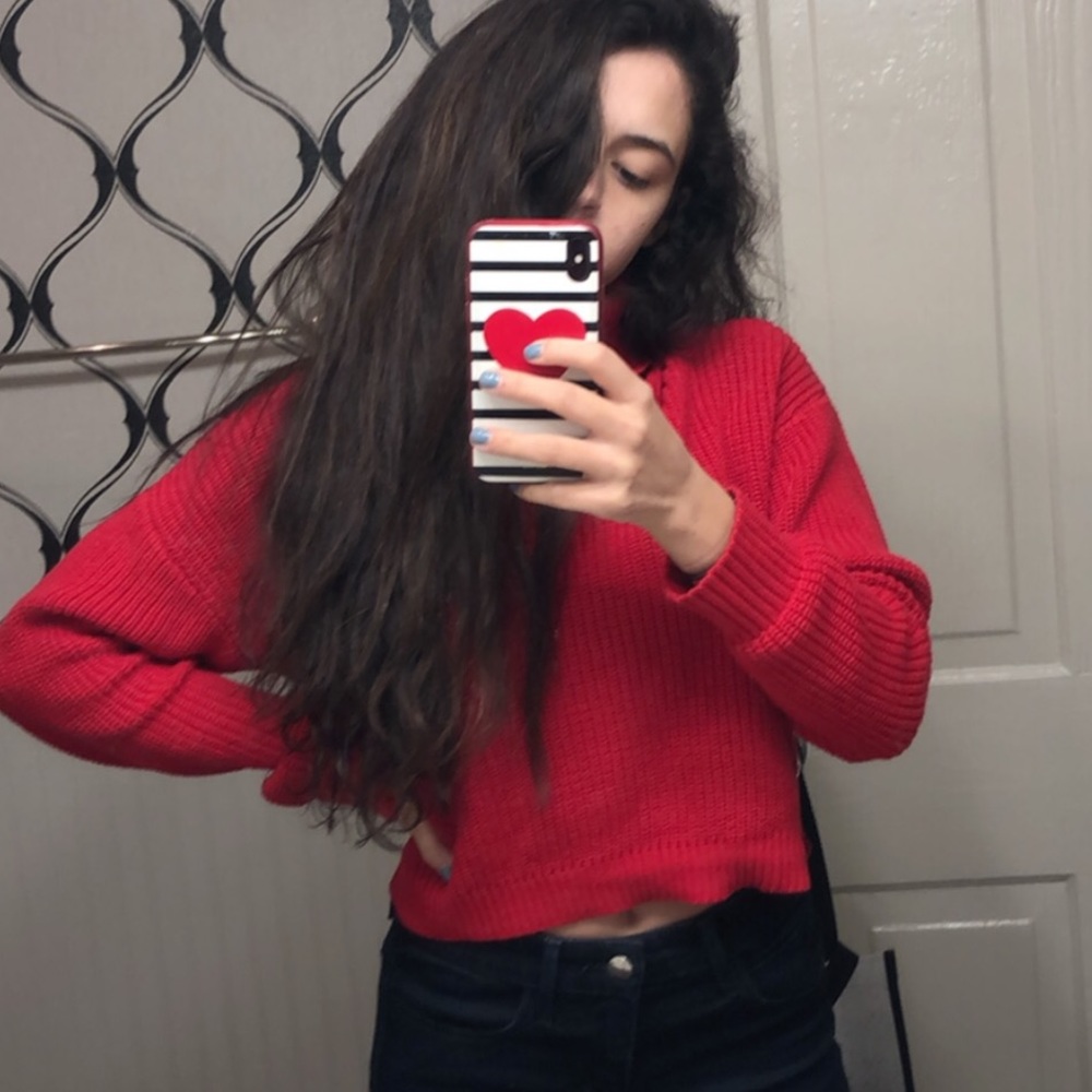 Turtle neck crop sweater